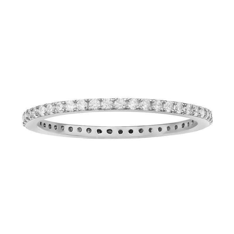 PRIMROSE Sterling Silver Cubic Zirconia Eternity Ring, Womens White Product Image