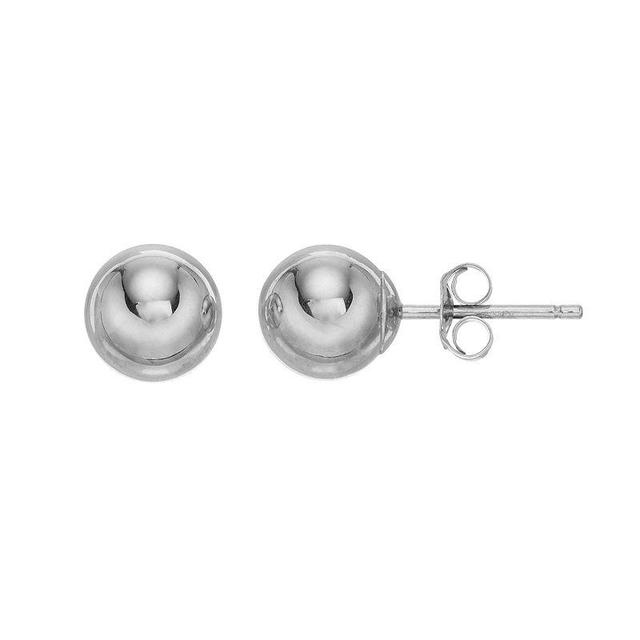 Taylor Grace 10k White Gold Ball Stud Earrings, Womens Product Image