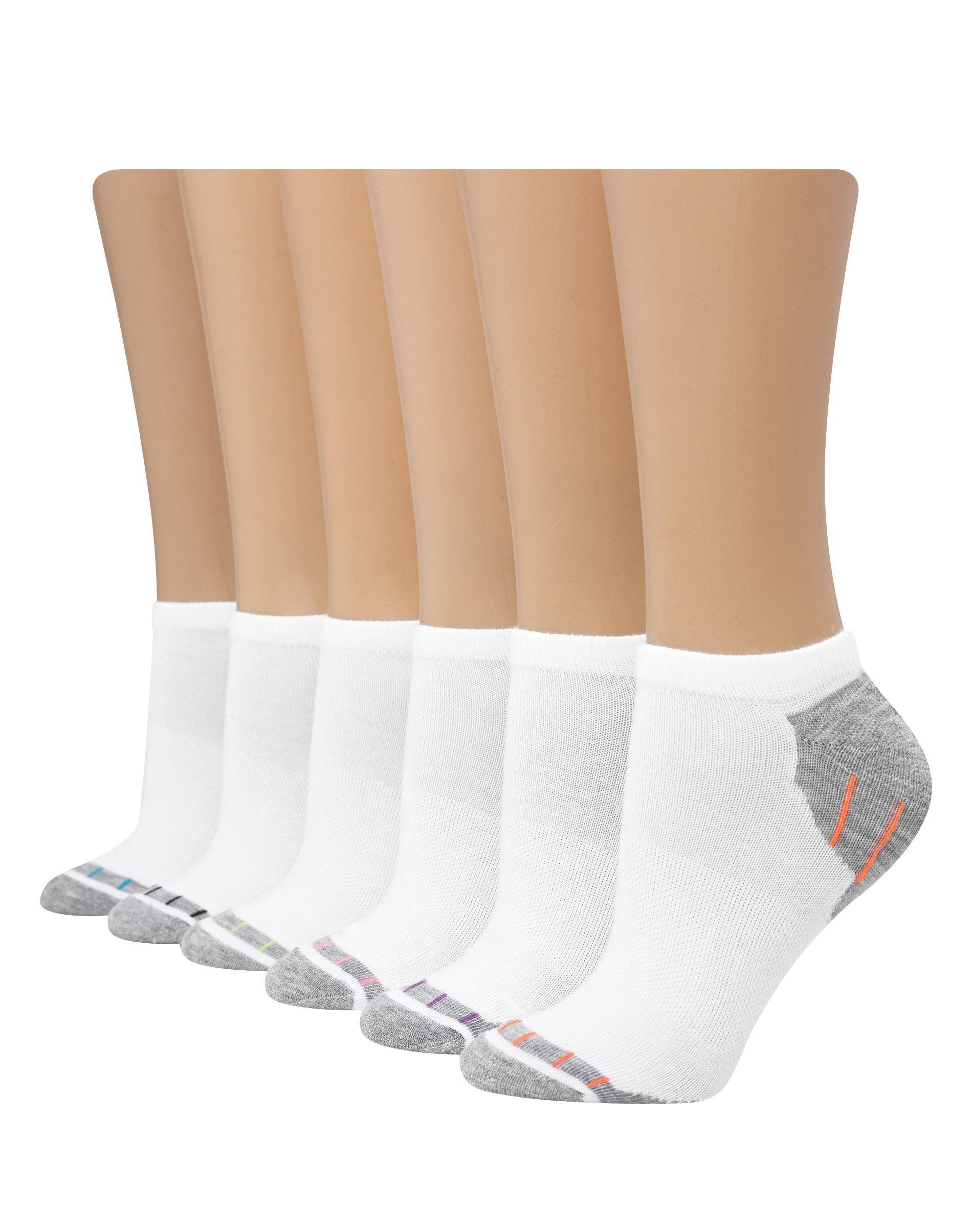 Hanes Comfort Fit Womens No-Show Socks, 6-Pairs Assorted Grey 5-9 Product Image