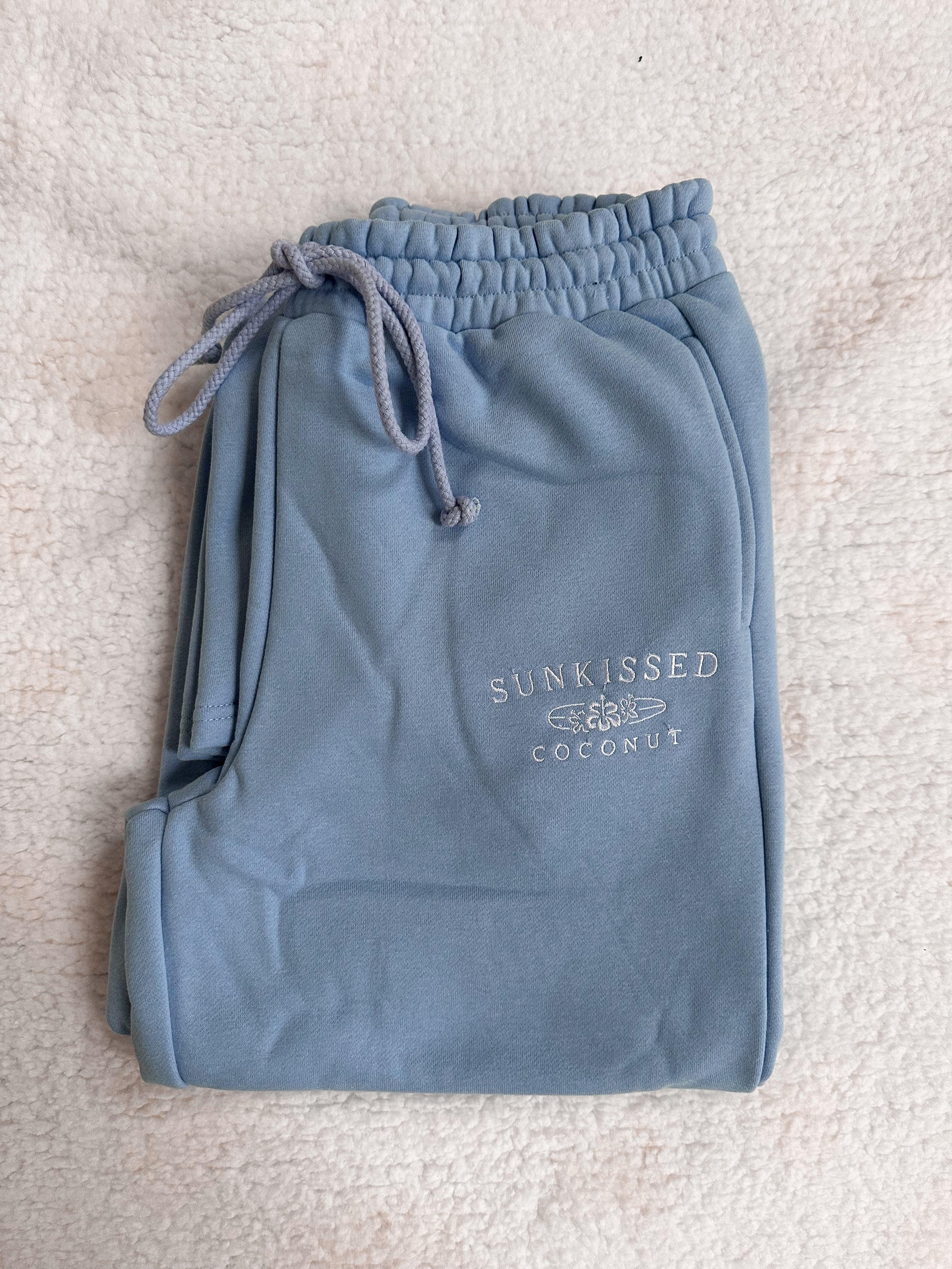 Jess Ocean Blue Embroider Sunkissedcoconut Sweatpants product image