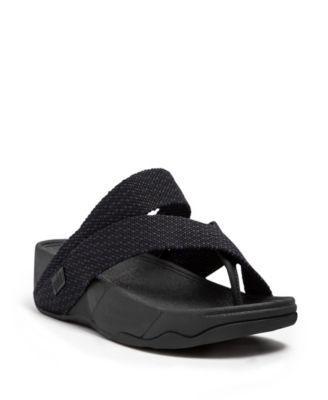 FitFlop Mens Sling Weave Toe Post Sandals - Black Product Image
