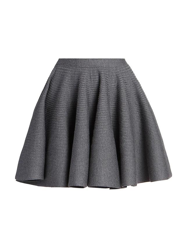 Womens Rib Pleated Miniskirt Product Image