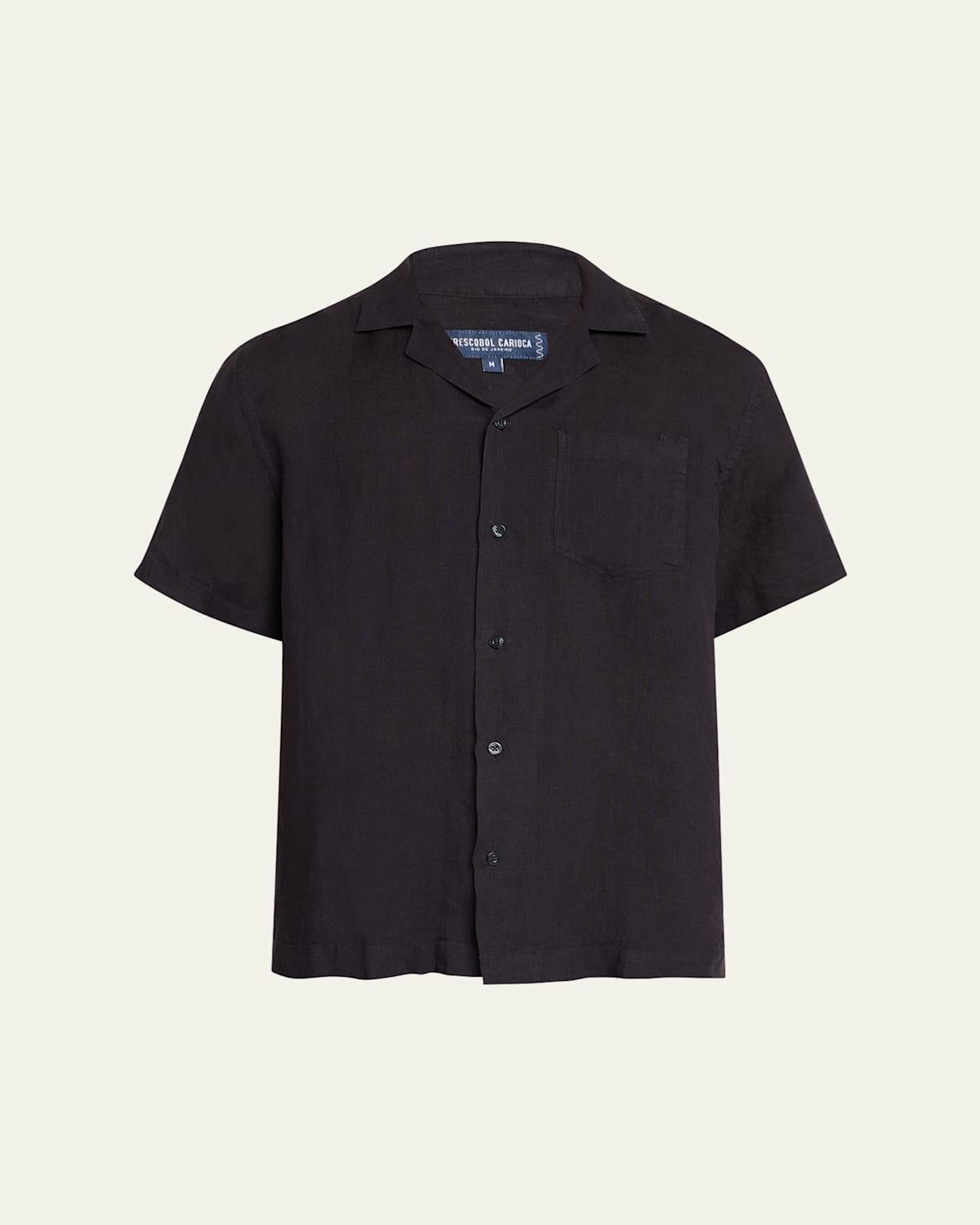 Theory Noll Short Sleeve Lyocell Button-Up Camp Shirt Product Image