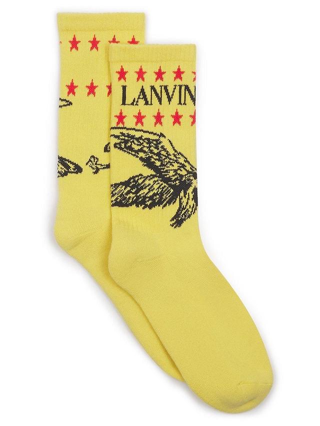 Mens Lanvin X Future Lanvin Logo And Cotton Eagle Socks Product Image