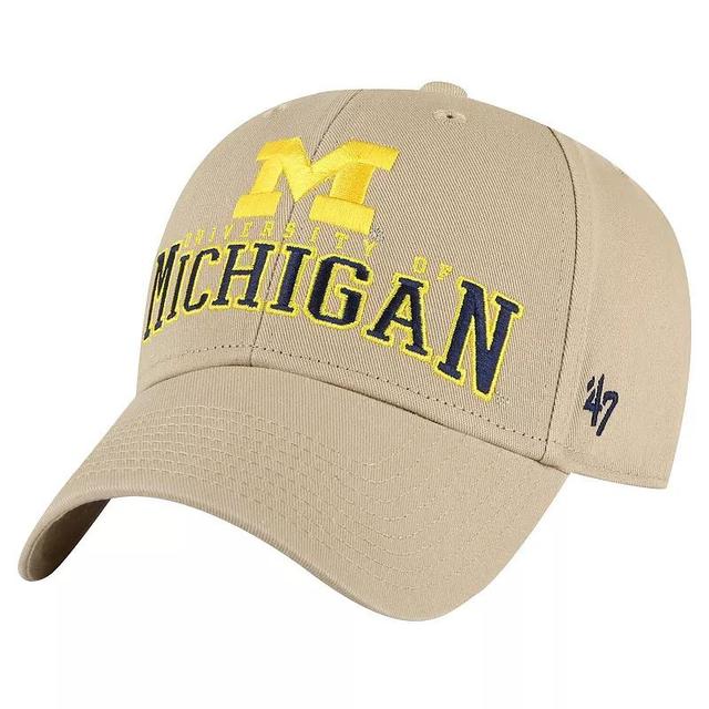 Mens 47 Khaki Michigan Wolverines Powell MVP Adjustable Hat Product Image