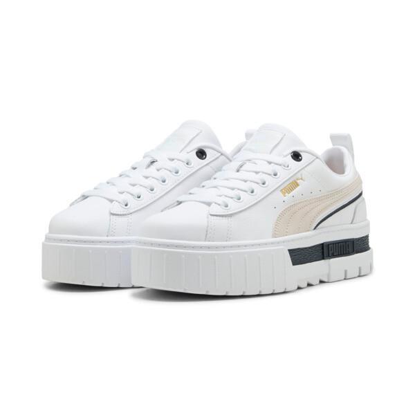 PUMA Mayze Classics Women's Sneakers in White/Gold Product Image