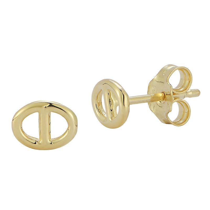 LUMINOR GOLD 14k Gold Mariner Link Stud Earrings, Womens Product Image