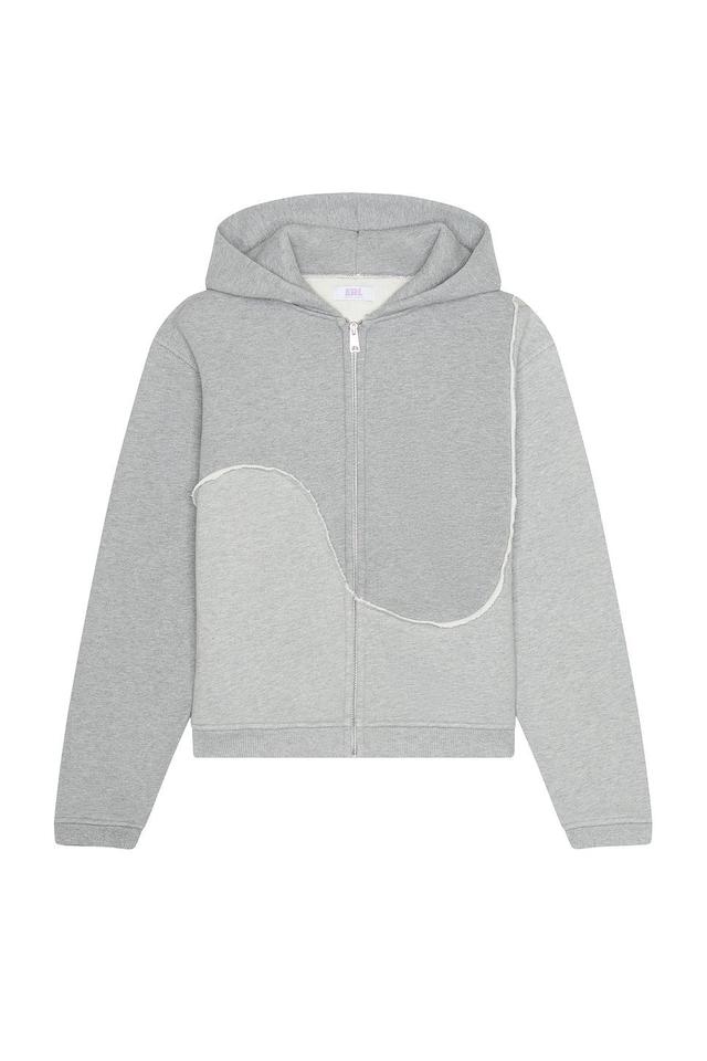 ERL Men Grey Swirl Zipped Hoodie Knit in Grey Product Image