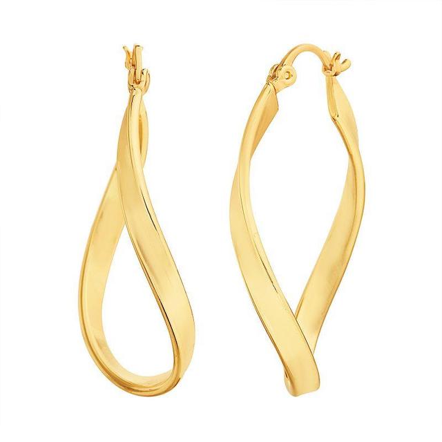 Paige Harper 14k Gold Over Recycled Brass Open Oval Twisted Drop Earrings, Womens, Gold Tone Product Image