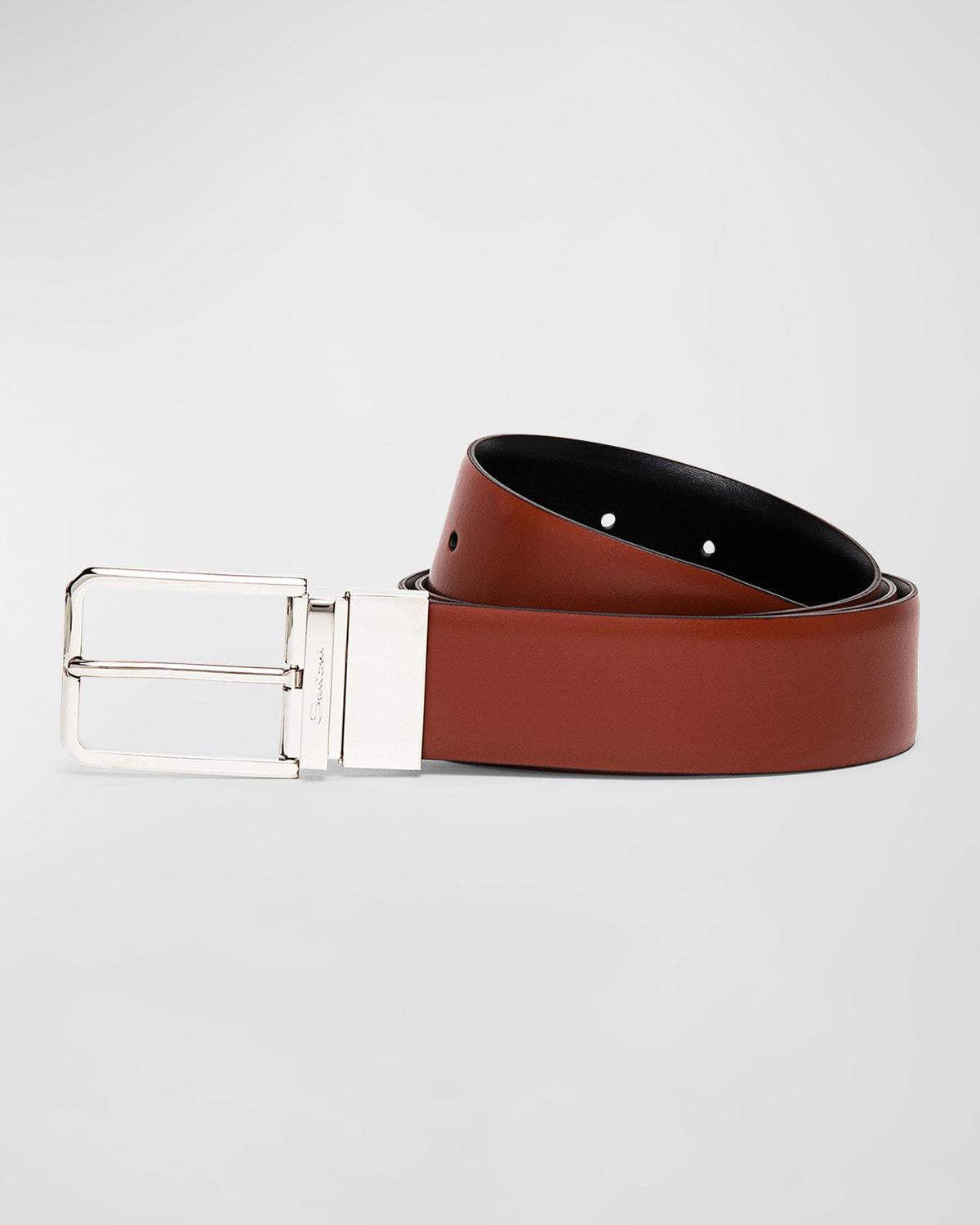 Santoni Reversible Leather Belt Product Image