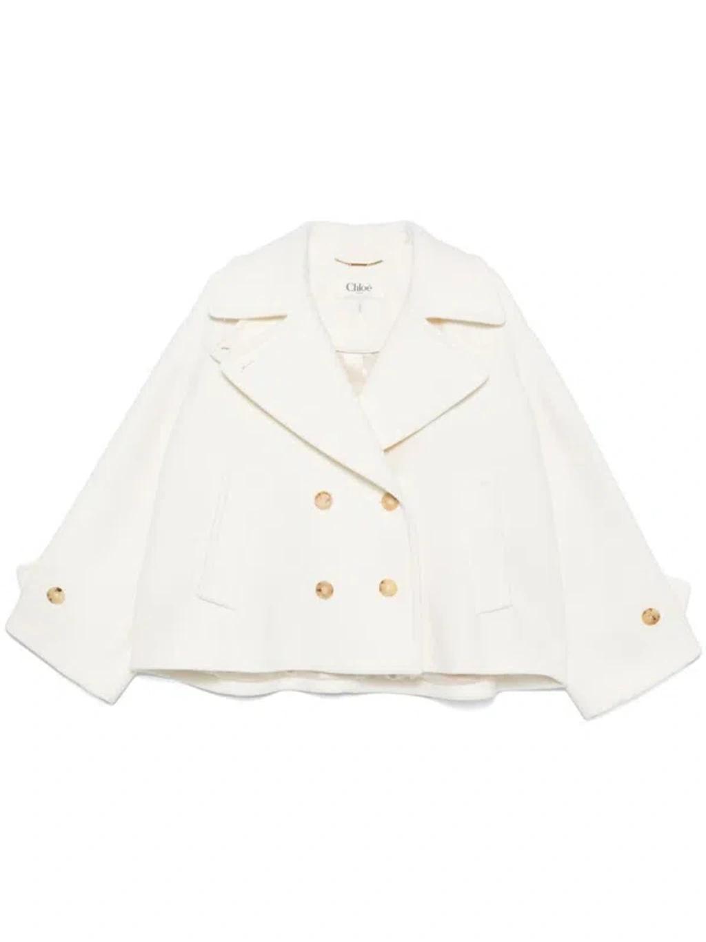 CHLOÉ Turtleneck Coat In White Product Image