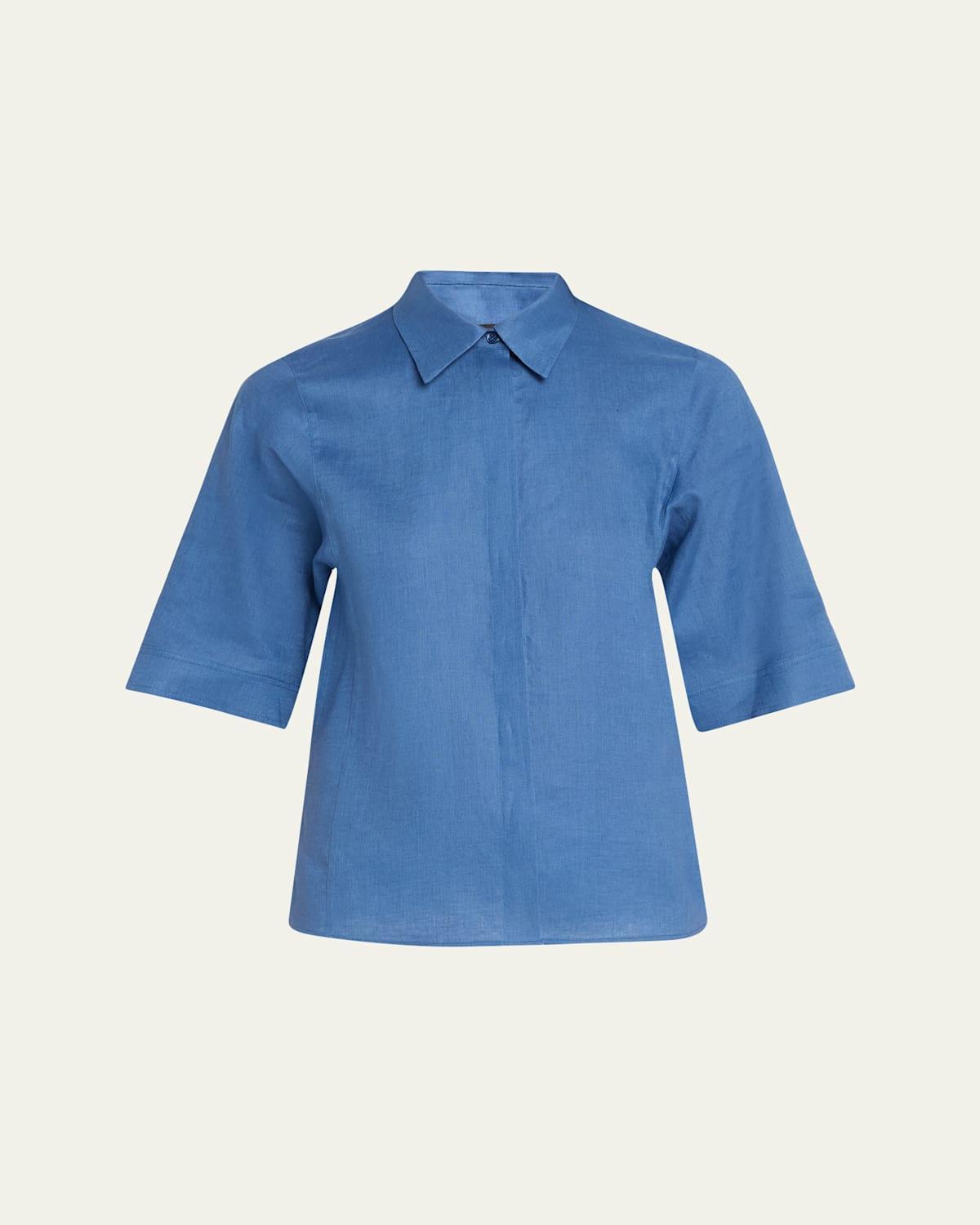 Womens Linen Voile Boxy Shirt Product Image