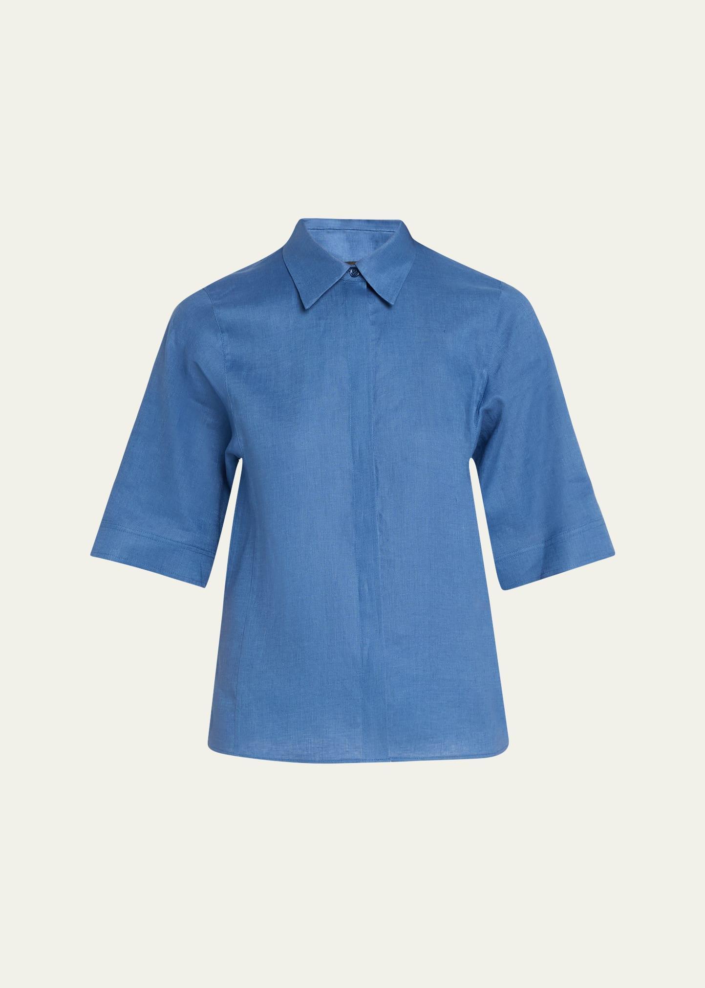 Womens Linen Voile Boxy Shirt Product Image