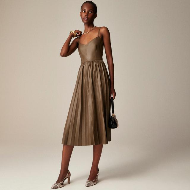 Collection pleated dress in faux leather Product Image