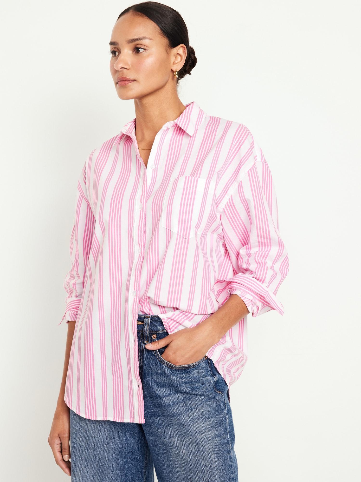 Oversized Poplin Boyfriend Shirt for Women Product Image