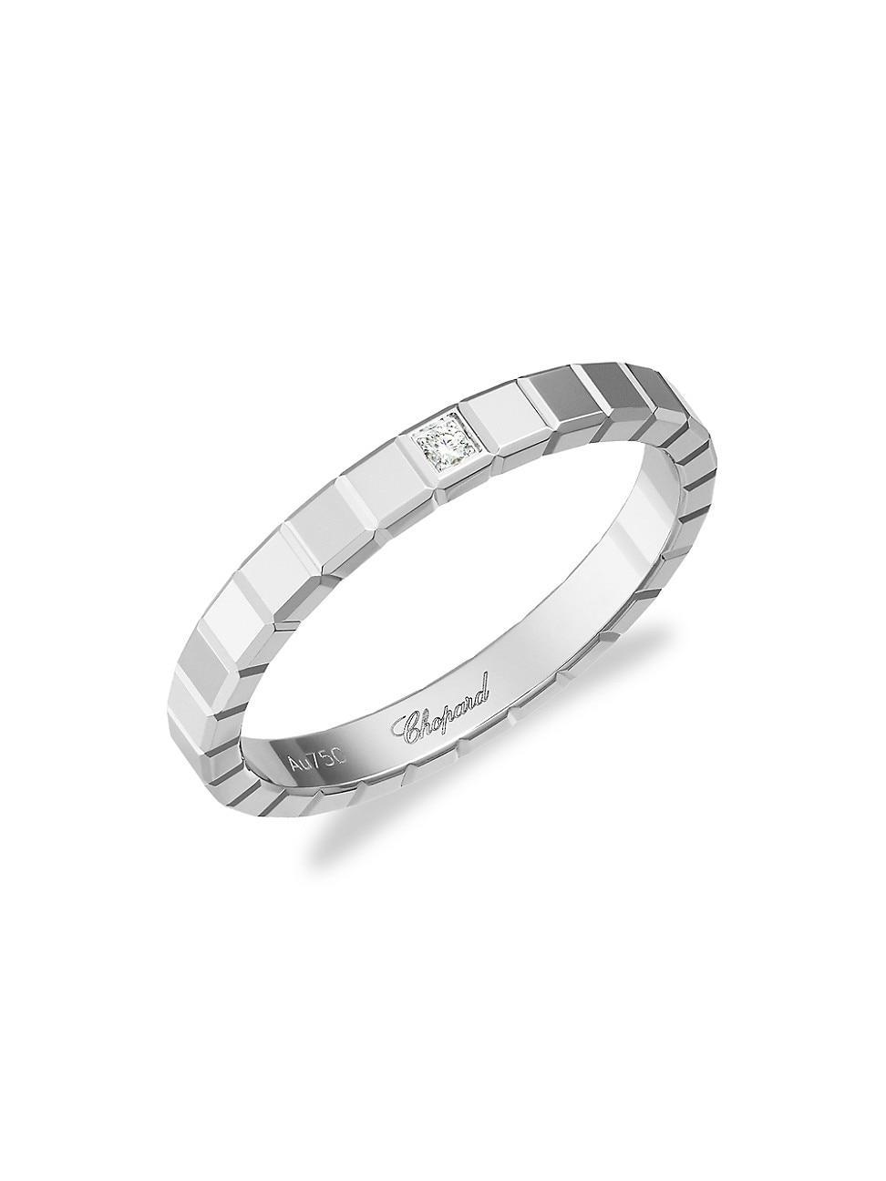 Womens Ice Cube 18K White Gold & Diamond Ring Product Image