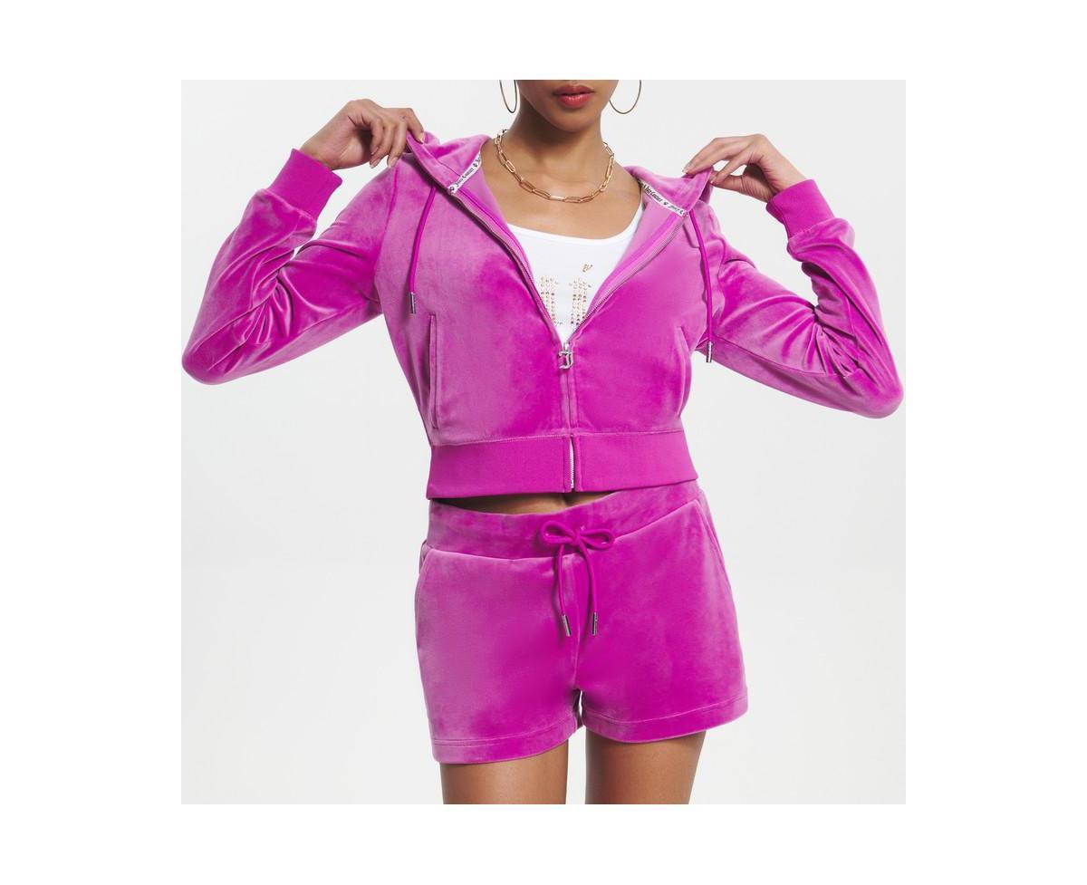 Juicy Couture Womens OG Big Bling Velour Zip-Up Hoodie Product Image