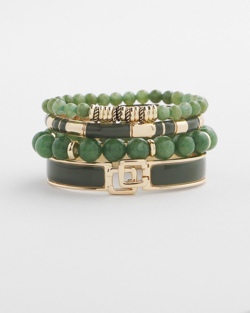 Olive Enamel Stretch Bracelet Product Image