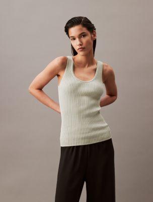 Smooth Cotton Rib Sweater Tank Top Product Image