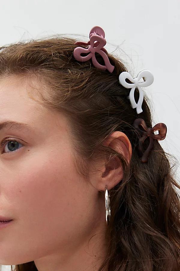 Bow Matte Mini Claw Clip Set Womens at Urban Outfitters Product Image