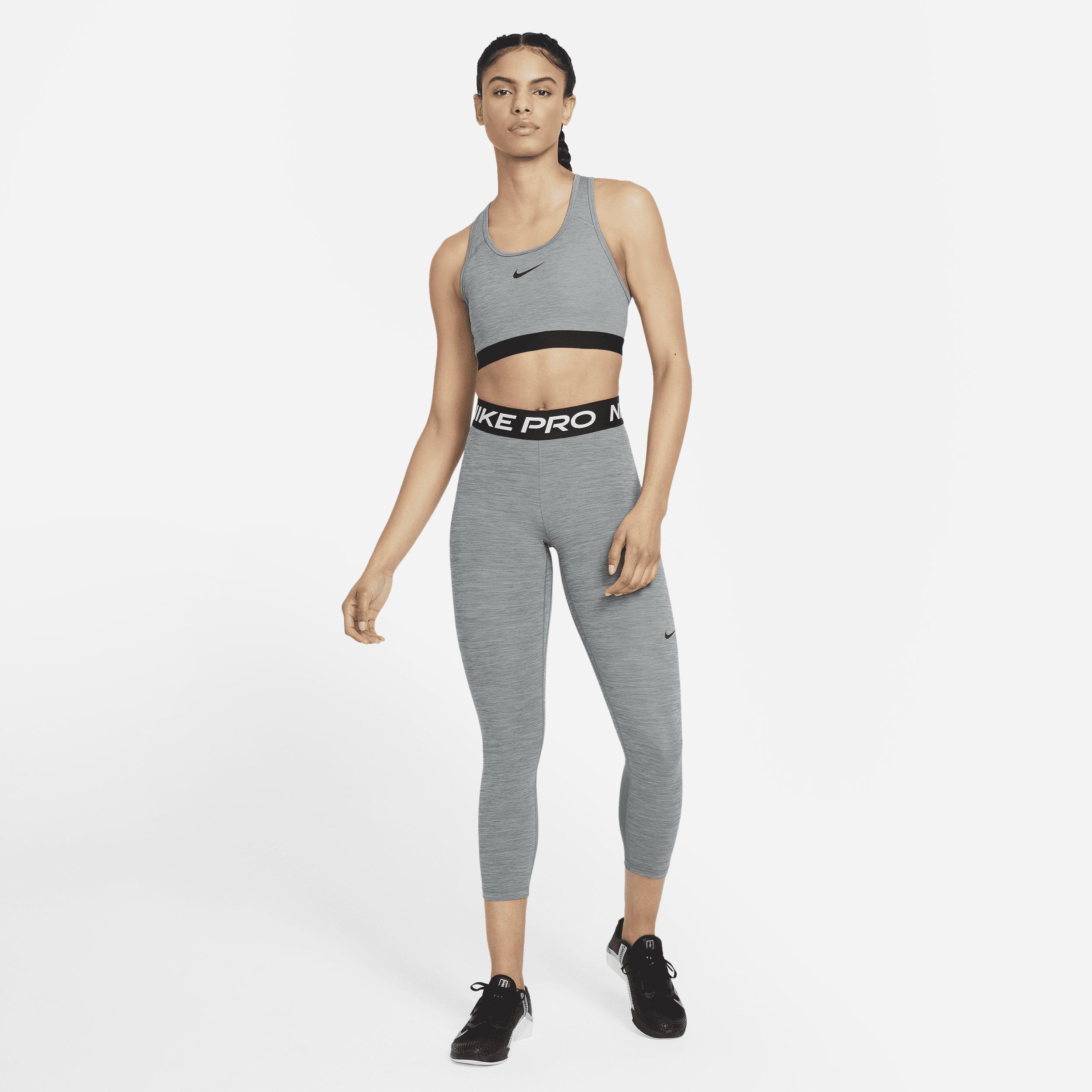 Women's Nike Pro Mid-Rise Crop Mesh-Panel Leggings Product Image