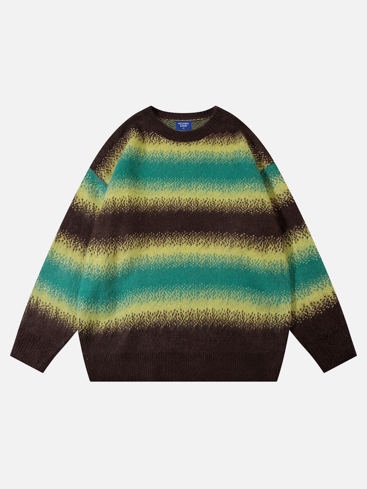 Aelfric Eden Color Blocking Stripes Sweater Product Image