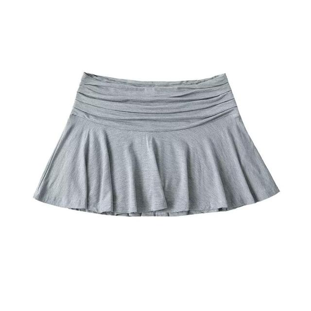 High Waist Plain Mini A-Line Skirt Product Image