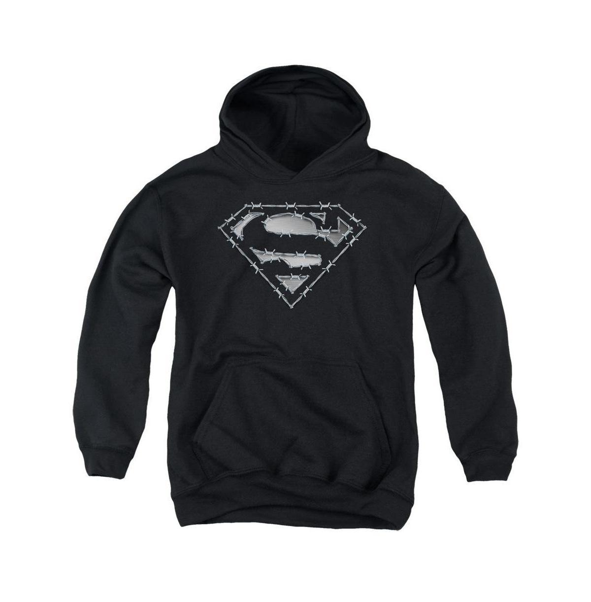 Superman Boys Youth Barbed Wire Pull Over Hoodie / Hooded Sweatshirt Product Image