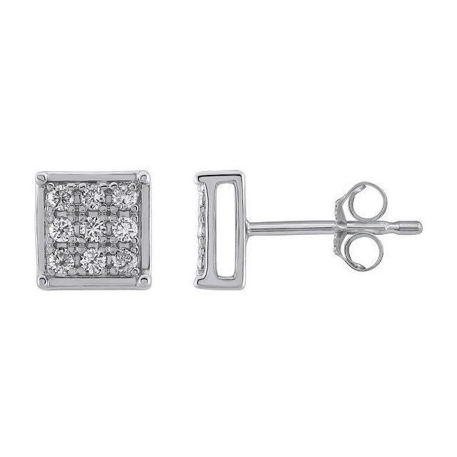 Yours and Mined 10k White Gold 1/5 Carat T.W. Diamond Stud Earrings, Womens Product Image