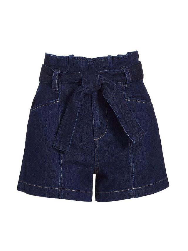 Womens Anessa Belted Denim Shorts Product Image