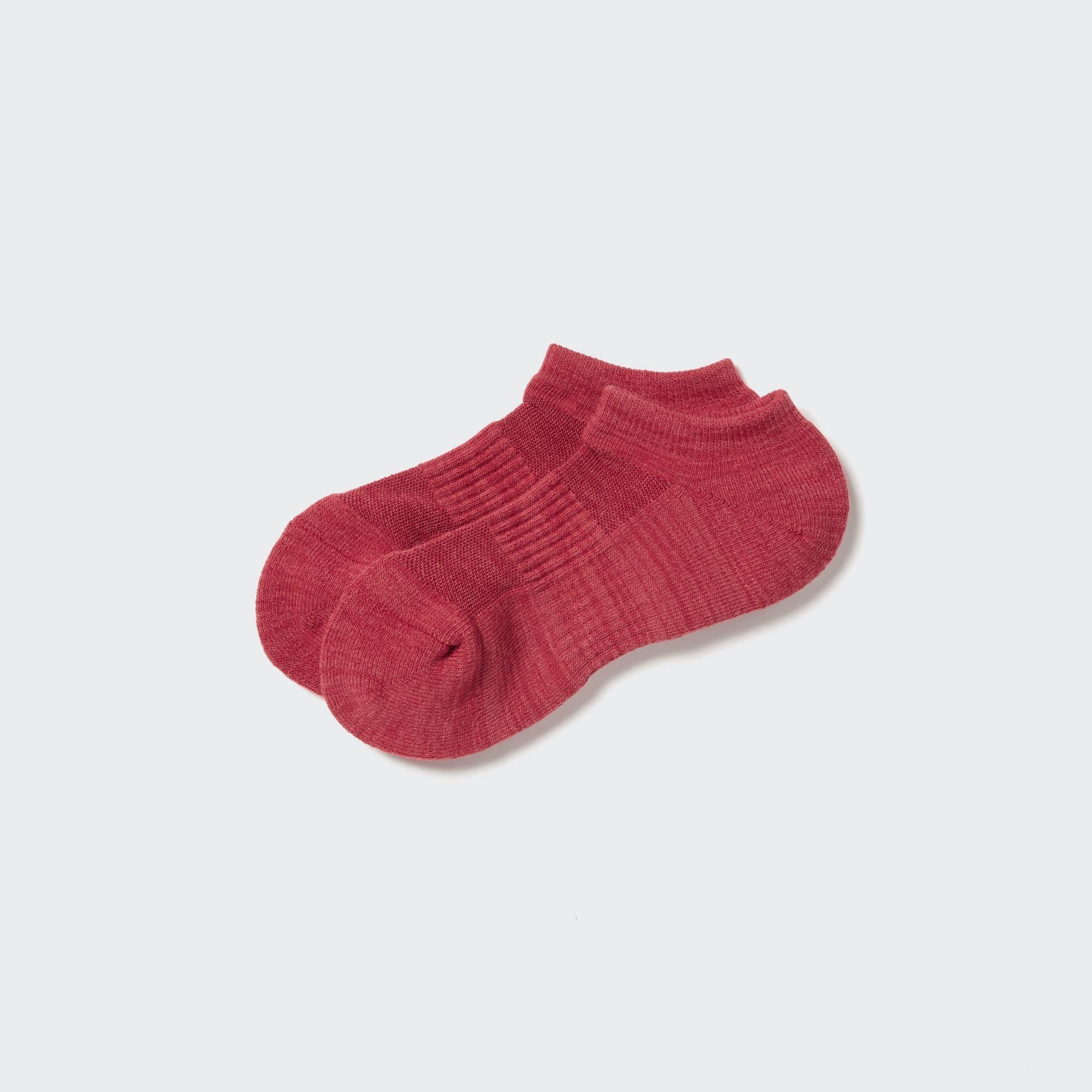 Womens Heattech Short Socks with Odor Control Red US W 7.5-10 UNIQLO US Product Image