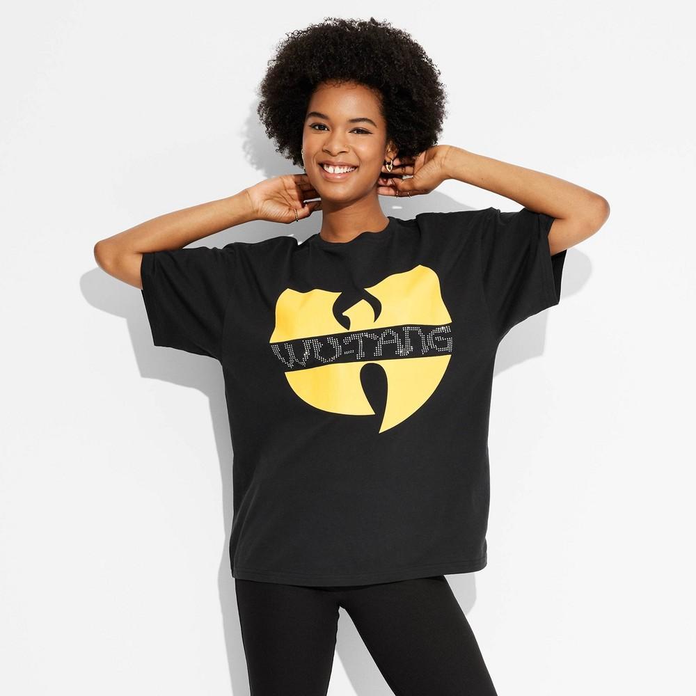 Womens Wu-Tang Clan Oversized Short Sleeve Graphic T-Shirt - Black Product Image