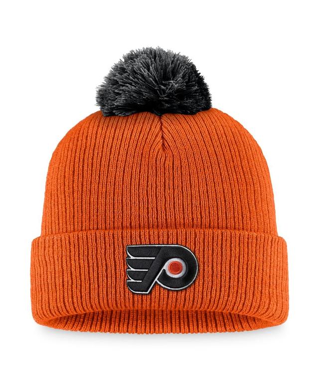 Mens Fanatics Branded Orange Philadelphia Flyers Team Cuffed Knit Hat with Pom Product Image