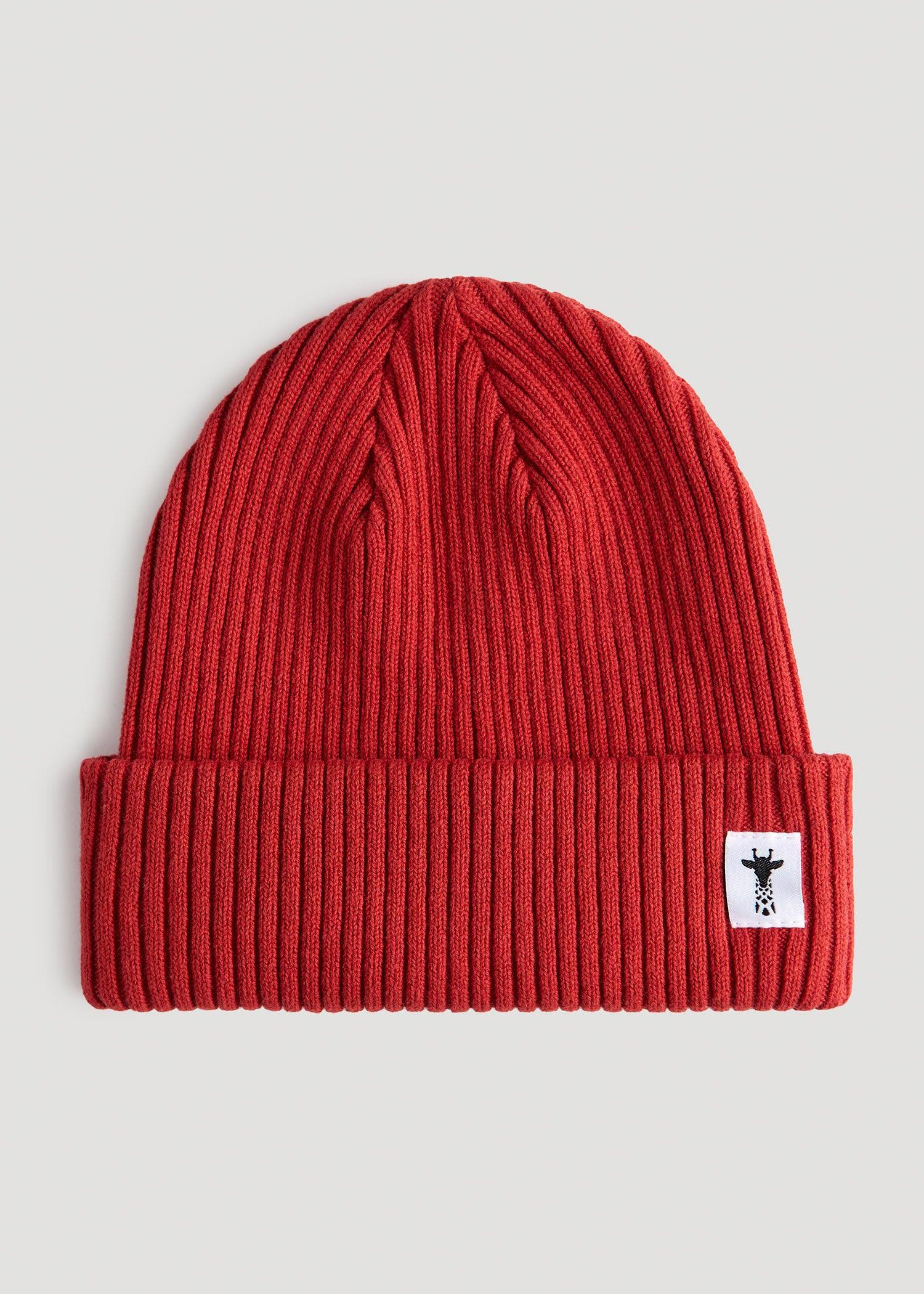 Cotton Beanie in Red Unisex Product Image