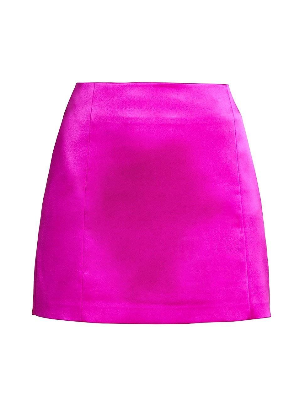 Frame Womens Satin Miniskirt - Magenta Product Image