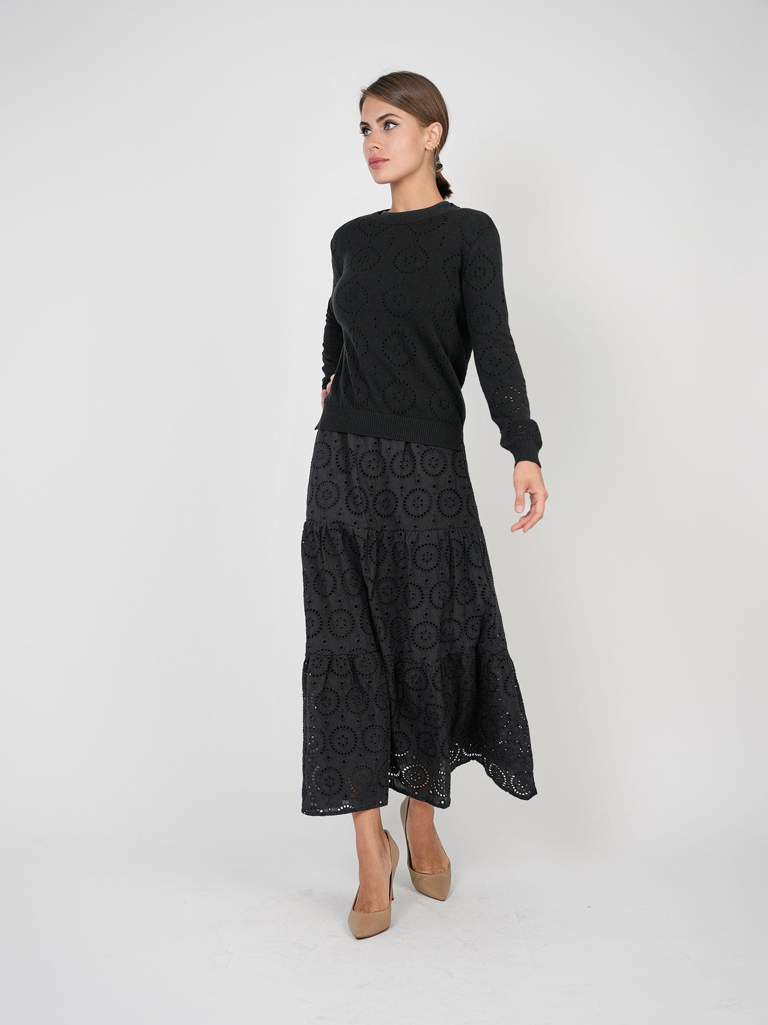 Club Malibu Knit Tiered Midi Skirt Product Image