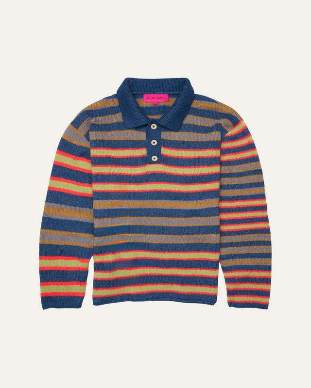 Mens Mix Stripe Cashmere-Blend Polo Sweater Product Image