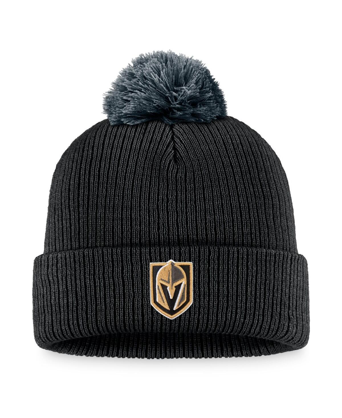 Mens Fanatics Branded Black Vegas Golden Knights Team Cuffed Knit Hat with Pom Product Image