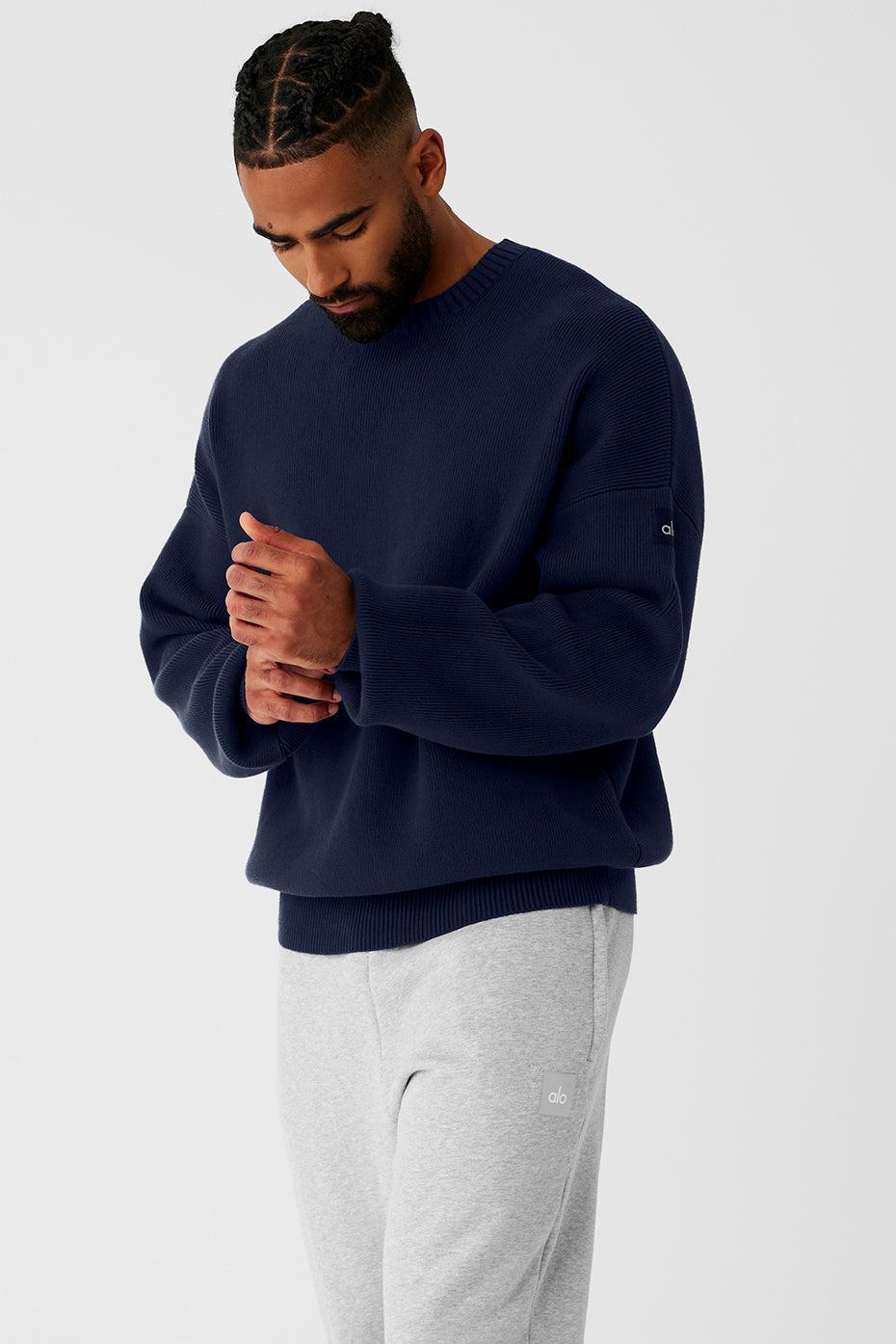 Scholar Crew Neck Sweater - Navy Product Image