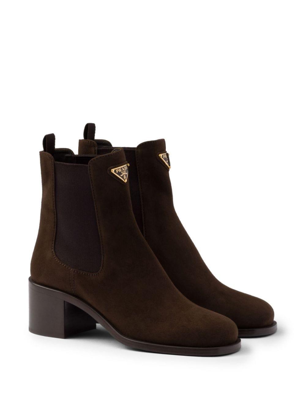 Suede 55mm Booties In Brown Product Image