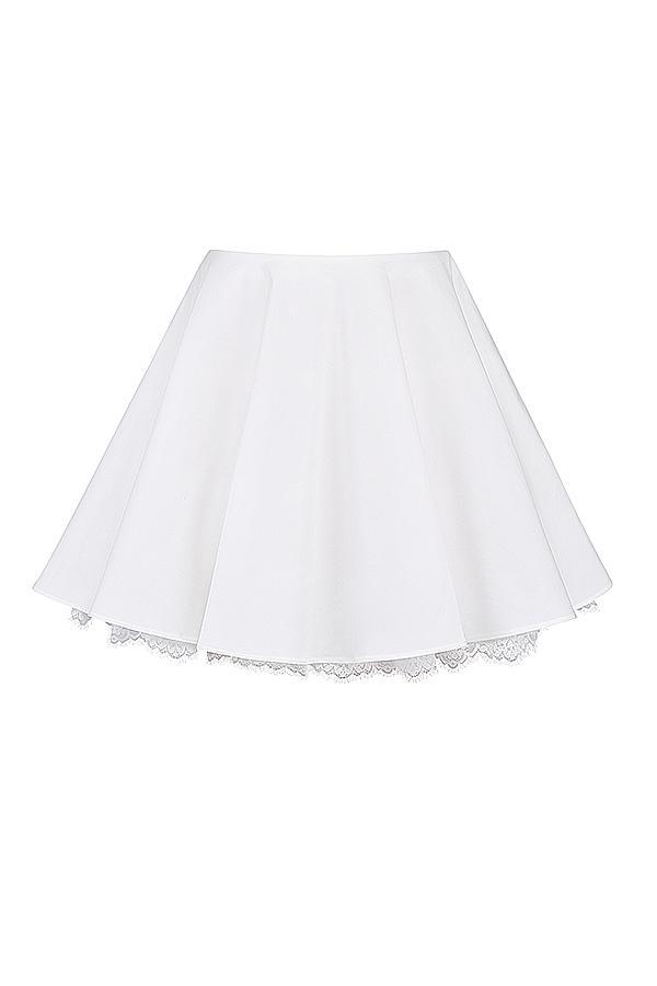 Nahla White Bow Mini Skirt Product Image