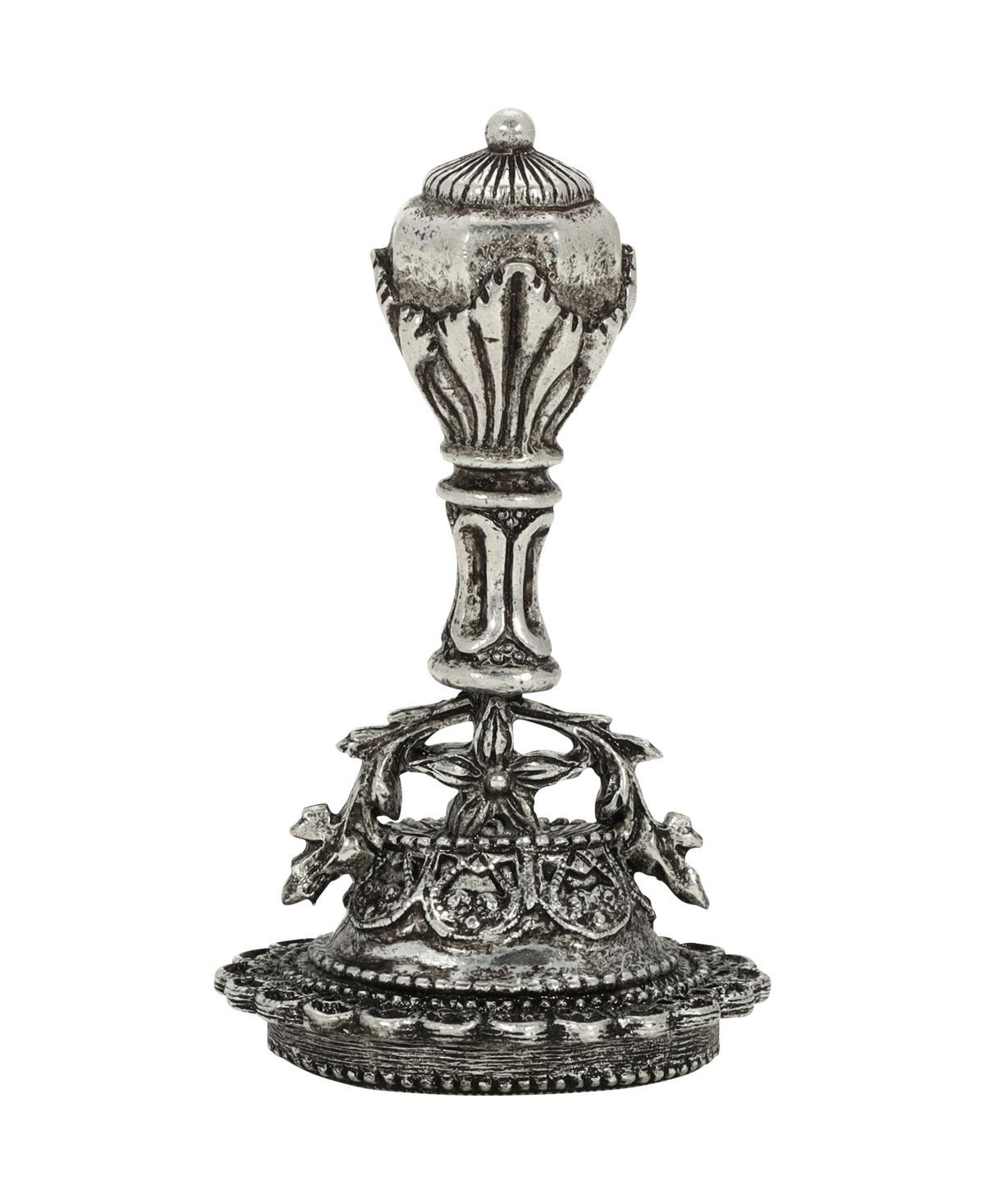 2028 Womens Silver-Tone Crown Shaped Handle Flower and Vase Wax Stamp Product Image