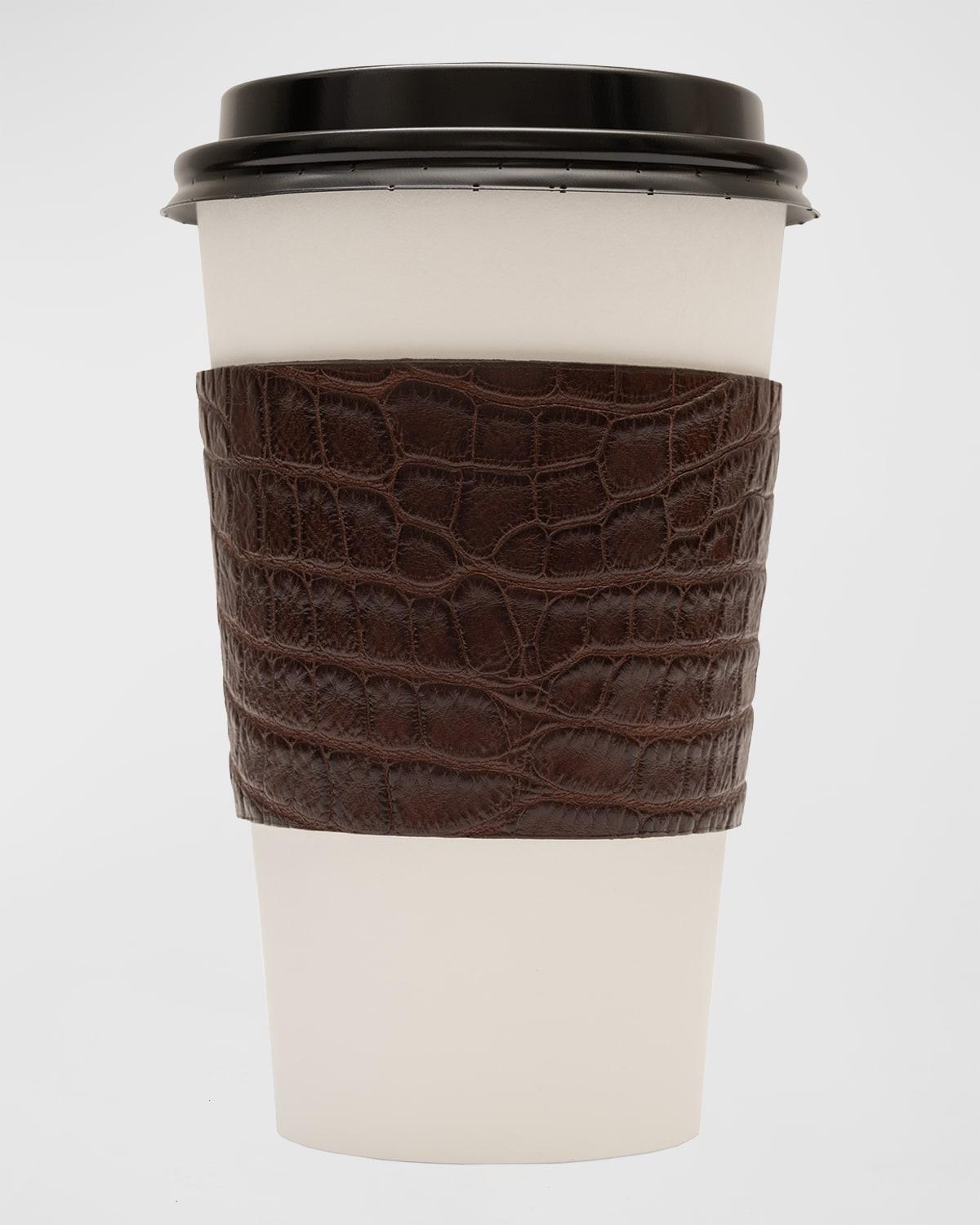 Mens Matte Alligator Leather Cup Sleeve Product Image