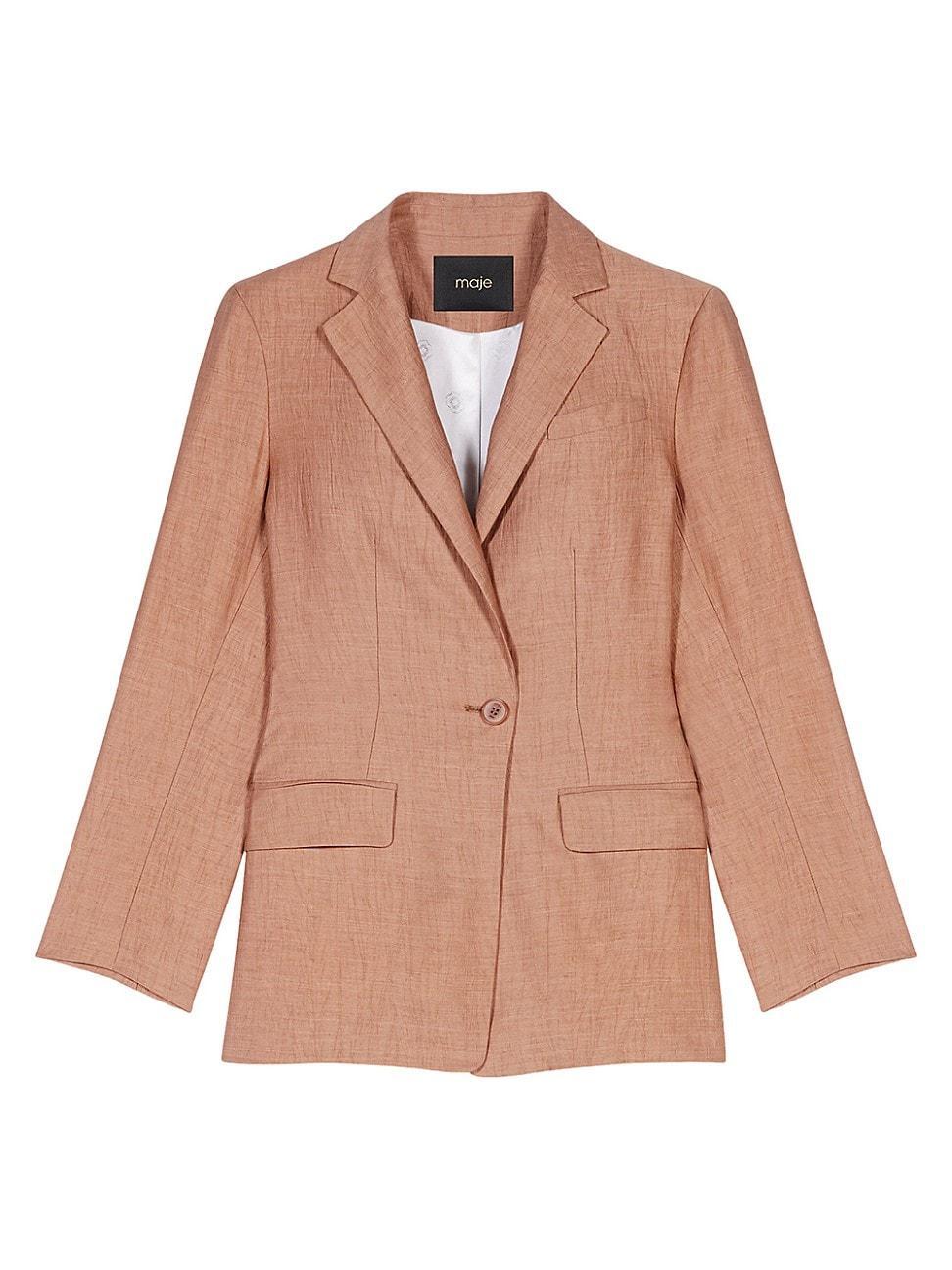 Womens Linen Suit Jacket Product Image