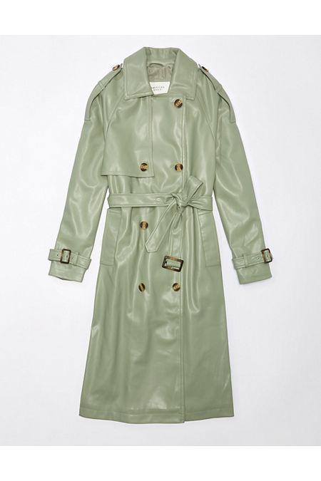 AE Vegan Leather Trench Coat Women's Product Image