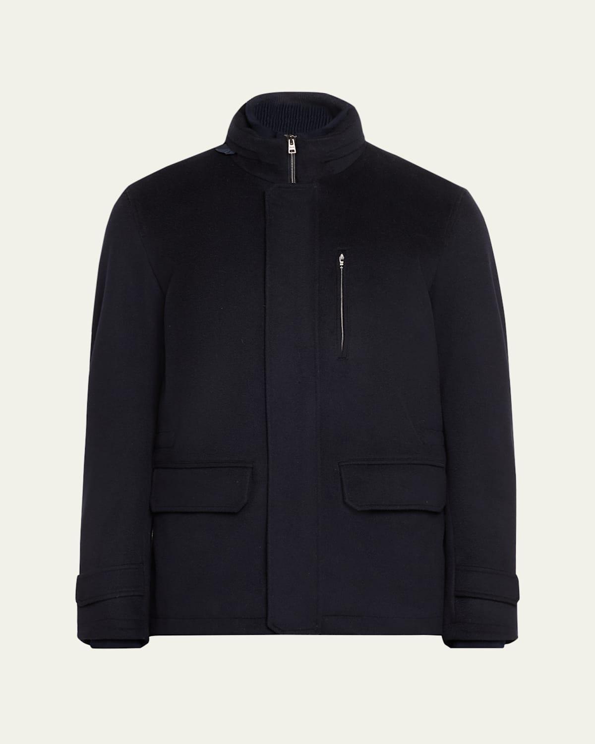 Mens Zip Wool-Cashmere Field Jacket Product Image