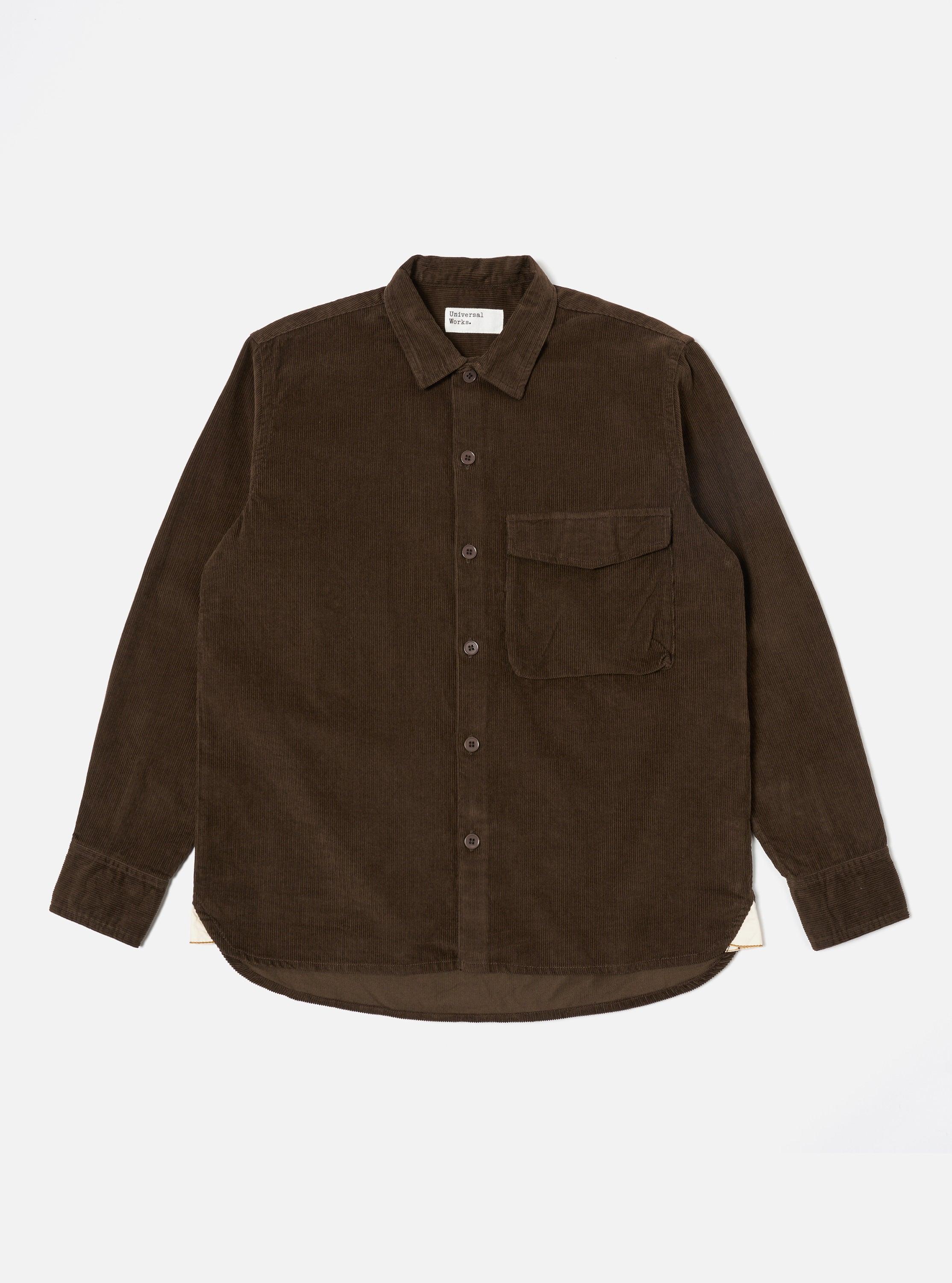 Universal Works Field Shirt in Brown Fine Cord Product Image