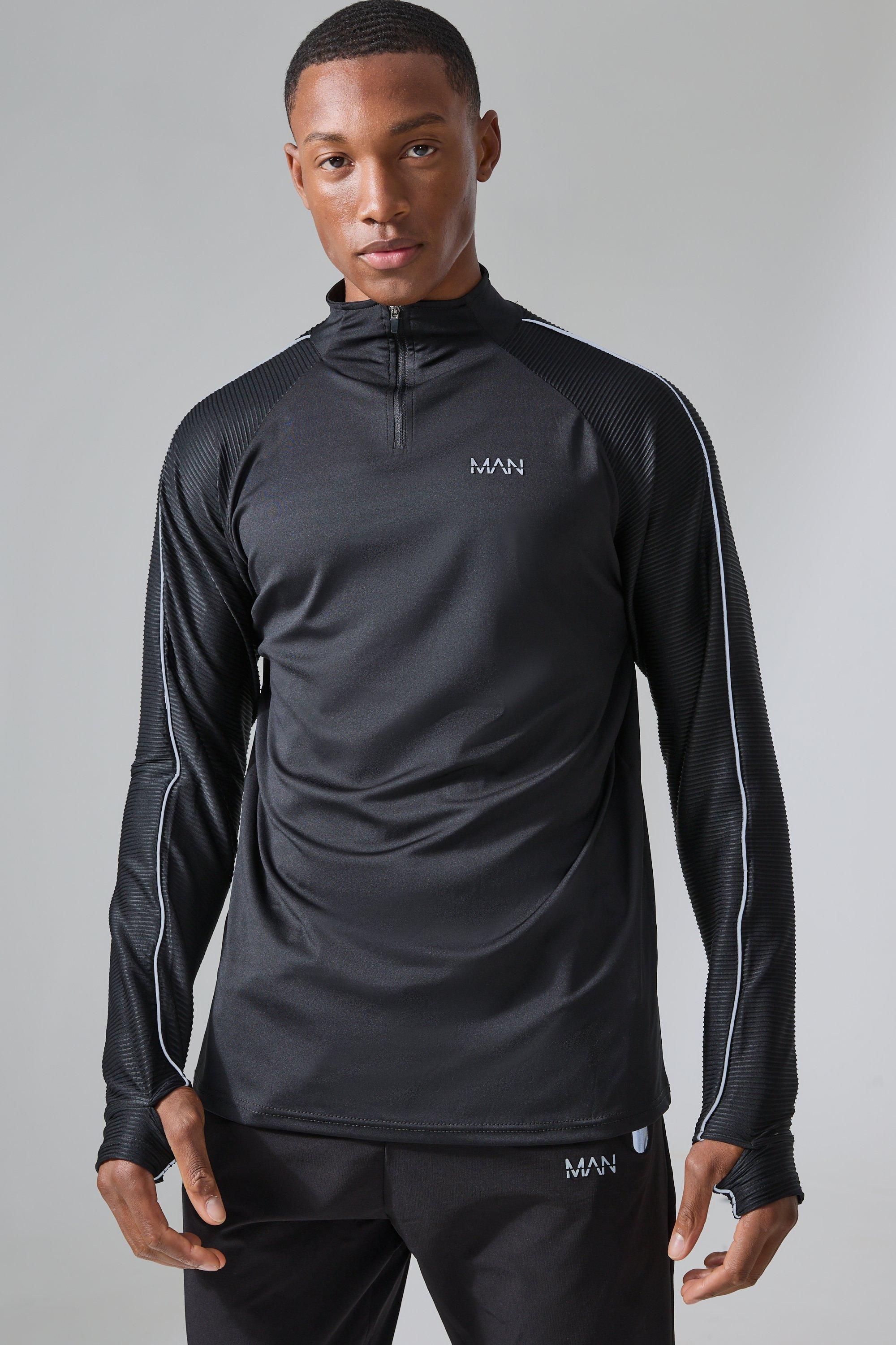 Man Active Slim Fit 1/4 Zip Top | boohooMAN USA Product Image