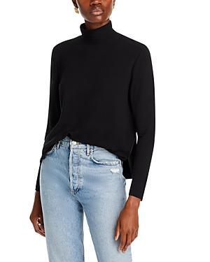 Womens French Terry Mock Turtleneck Blouse Product Image