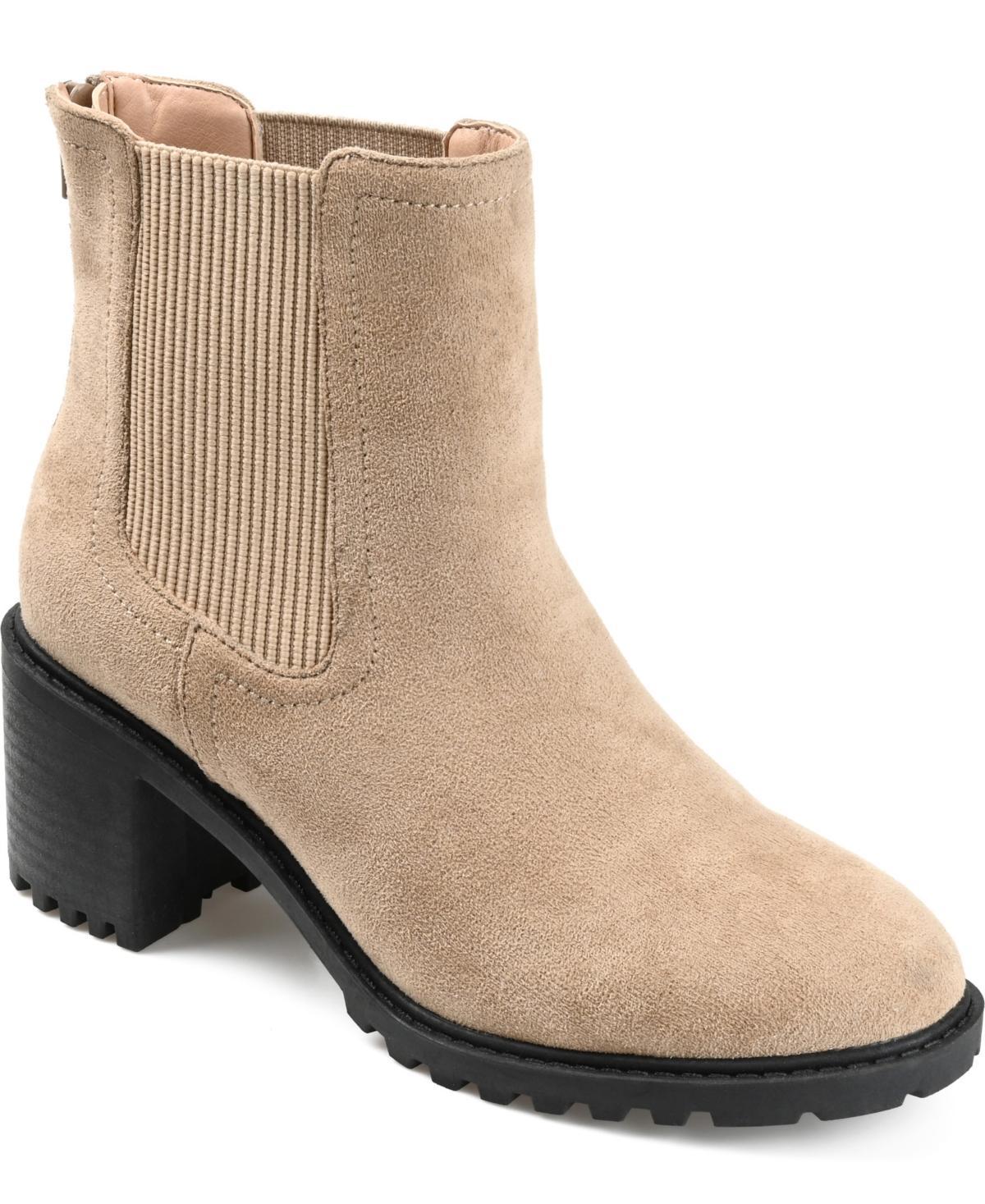 Journee Collection Jentry Tru Comfort Foam Womens Block Heel Chelsea Boots Brown Product Image